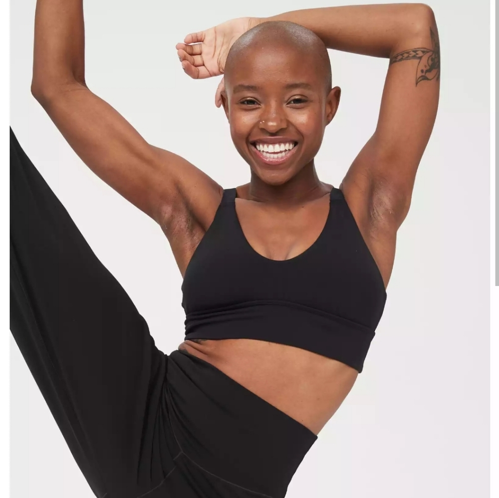 Aerie Ballet Back Sports Bra in Black